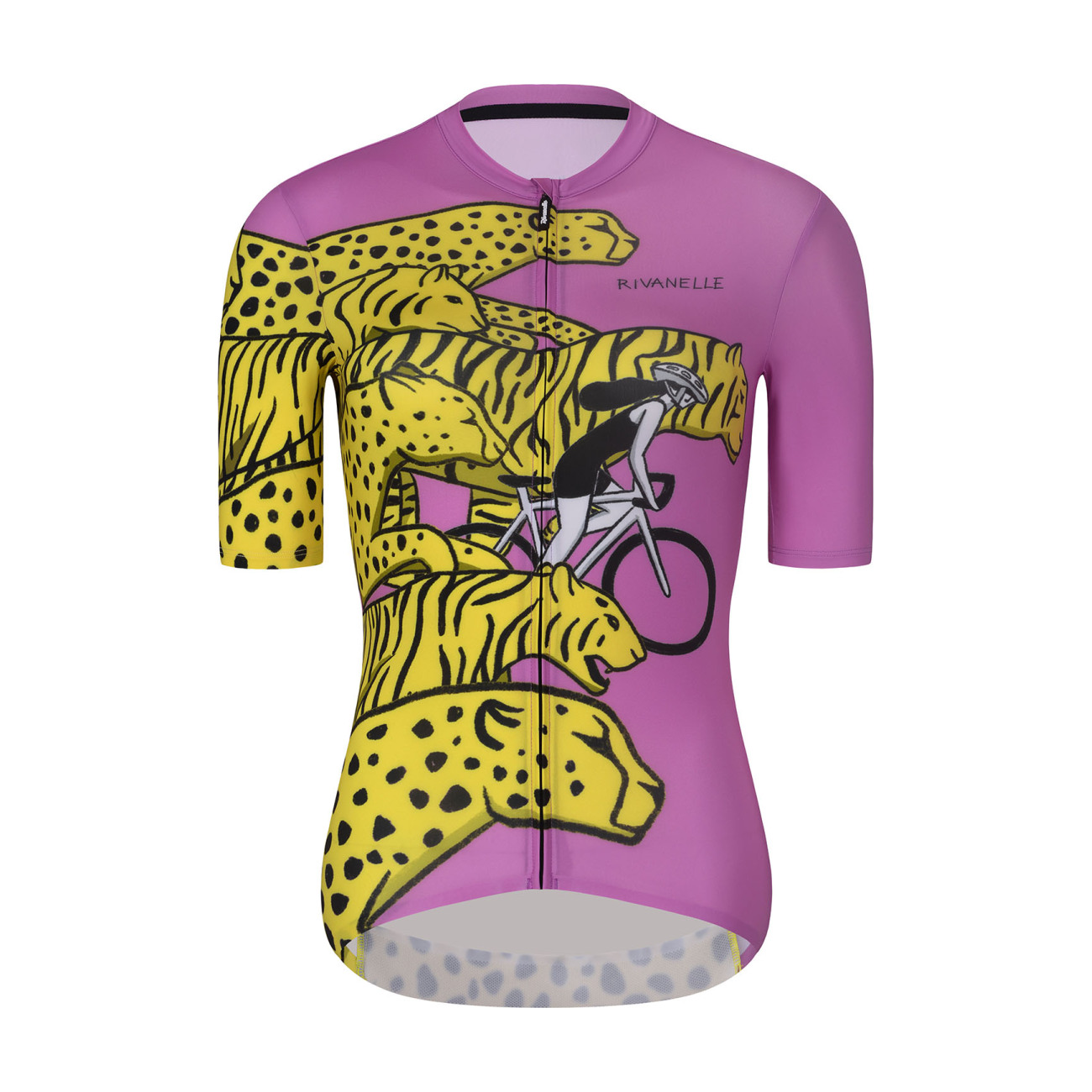 RIVANELLE Cyklistický dres s krátkym rukávom - CHEETAH - žltá/ružová