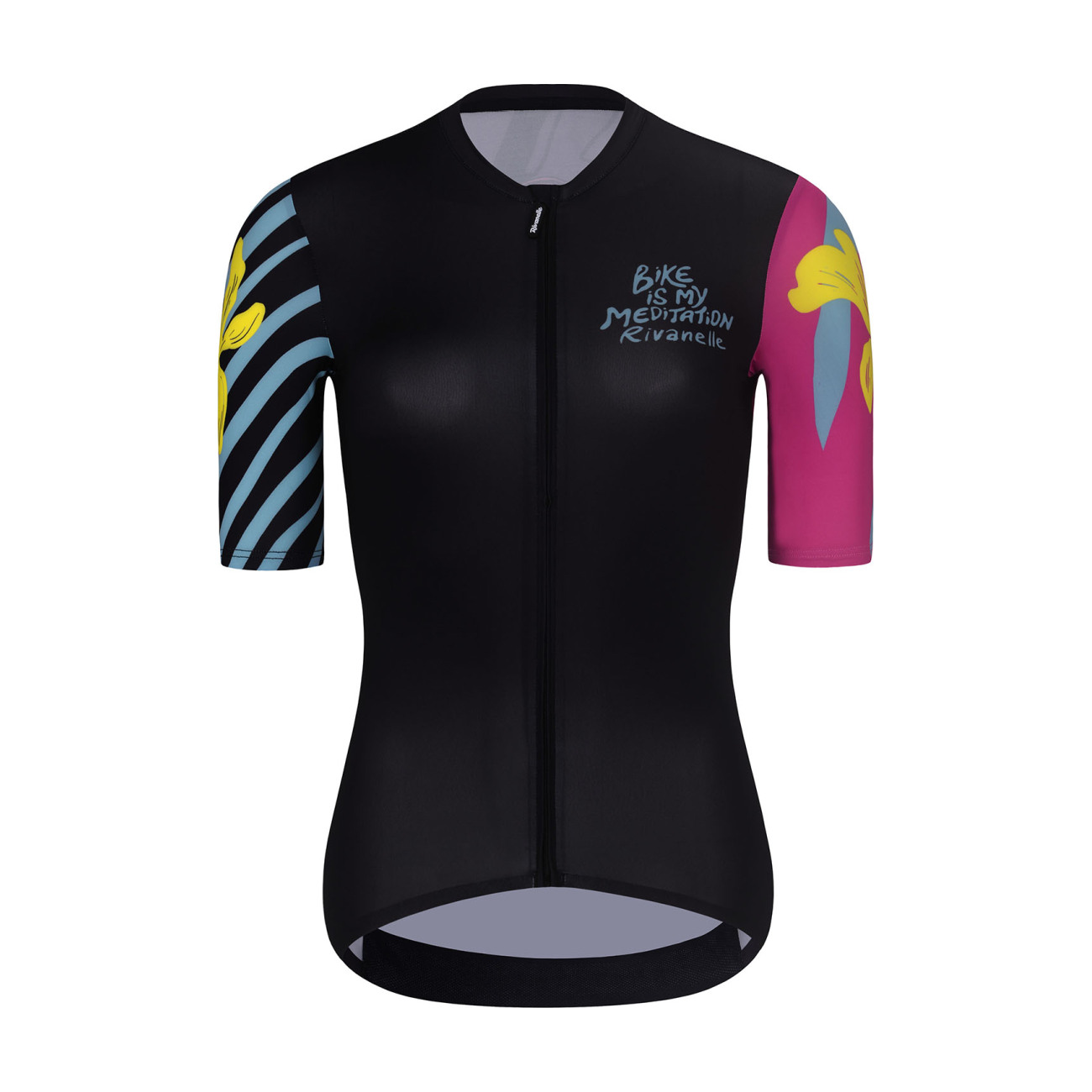 RIVANELLE BY HOLOKOLO Cyklistický dres s krátkym rukávom - MEDITATION - čierna/ružová