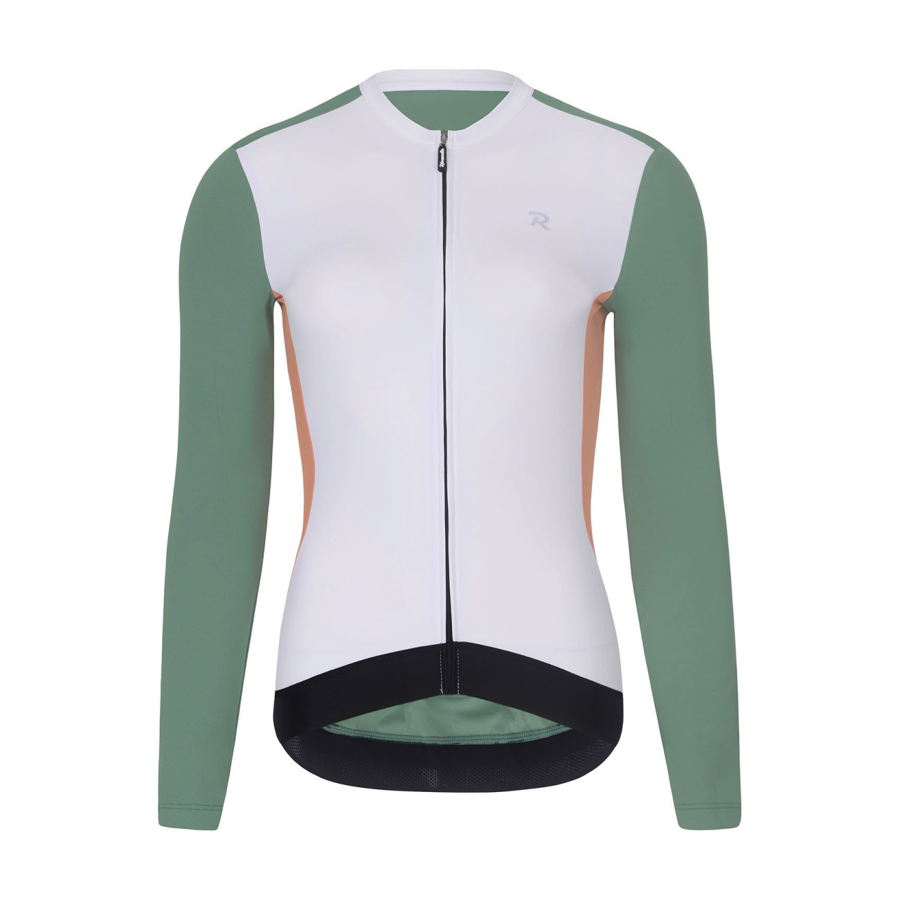 RIVANELLE BY HOLOKOLO Cyklistický dres s dlhým rukávom zimný - SPECIAL - biela/zelená
