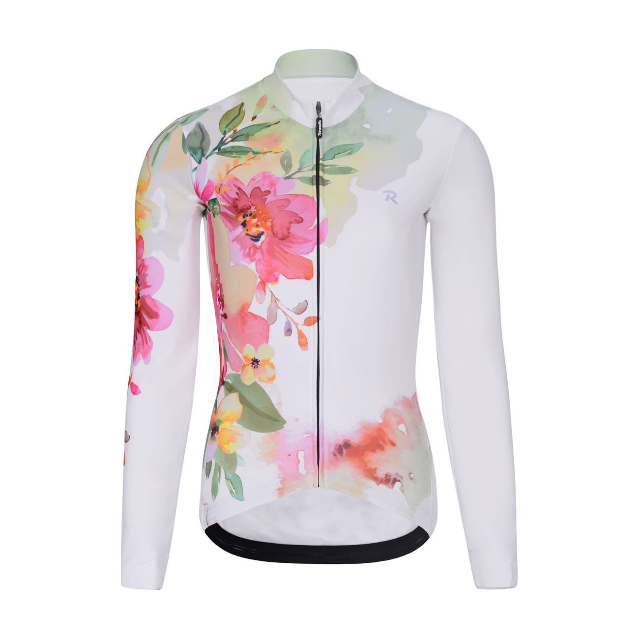 RIVANELLE BY HOLOKOLO Cyklistický dres s dlhým rukávom zimný - FLOWERY WINTER - žltá/viacfarebná