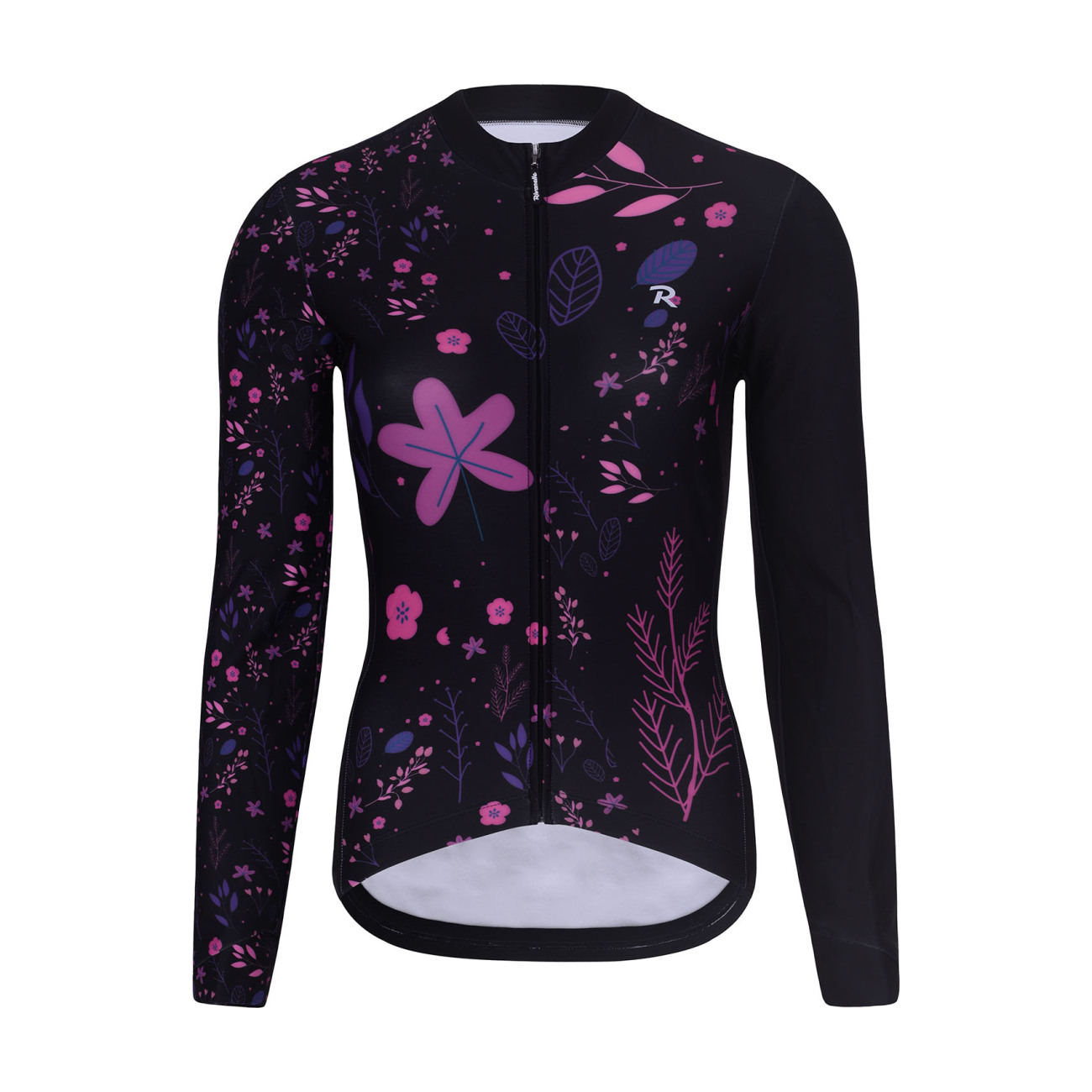 RIVANELLE BY HOLOKOLO Cyklistický dres s dlhým rukávom zimný - OASIS WINTER - čierna/ružová