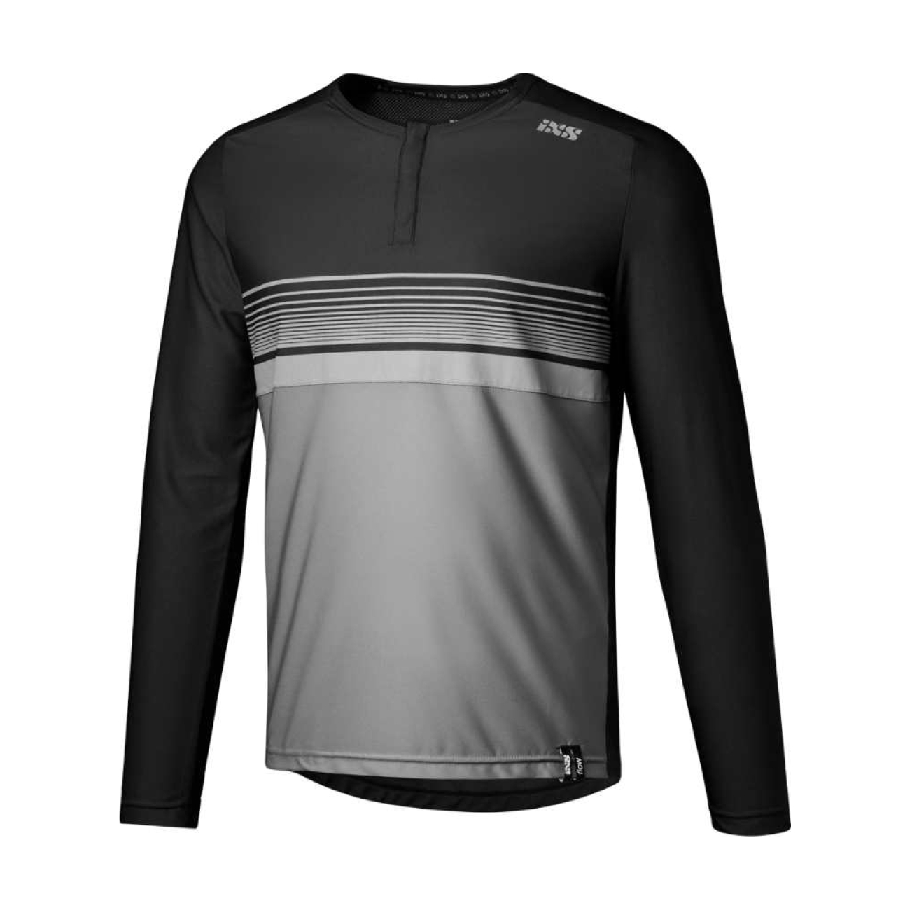IXS Cyklistický dres s dlhým rukávom letný - FLOW LITE 1.0 - čierna/šedá XL