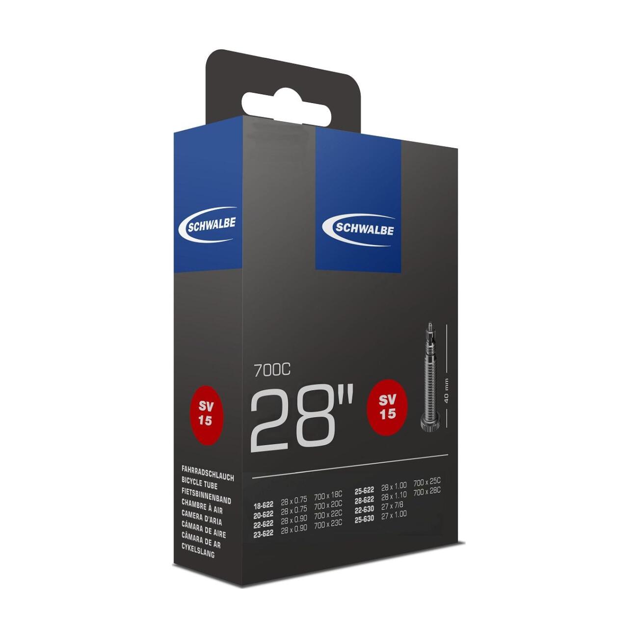 SCHWALBE duša - SV15 700x18/28C FV 40 mm - čierna
