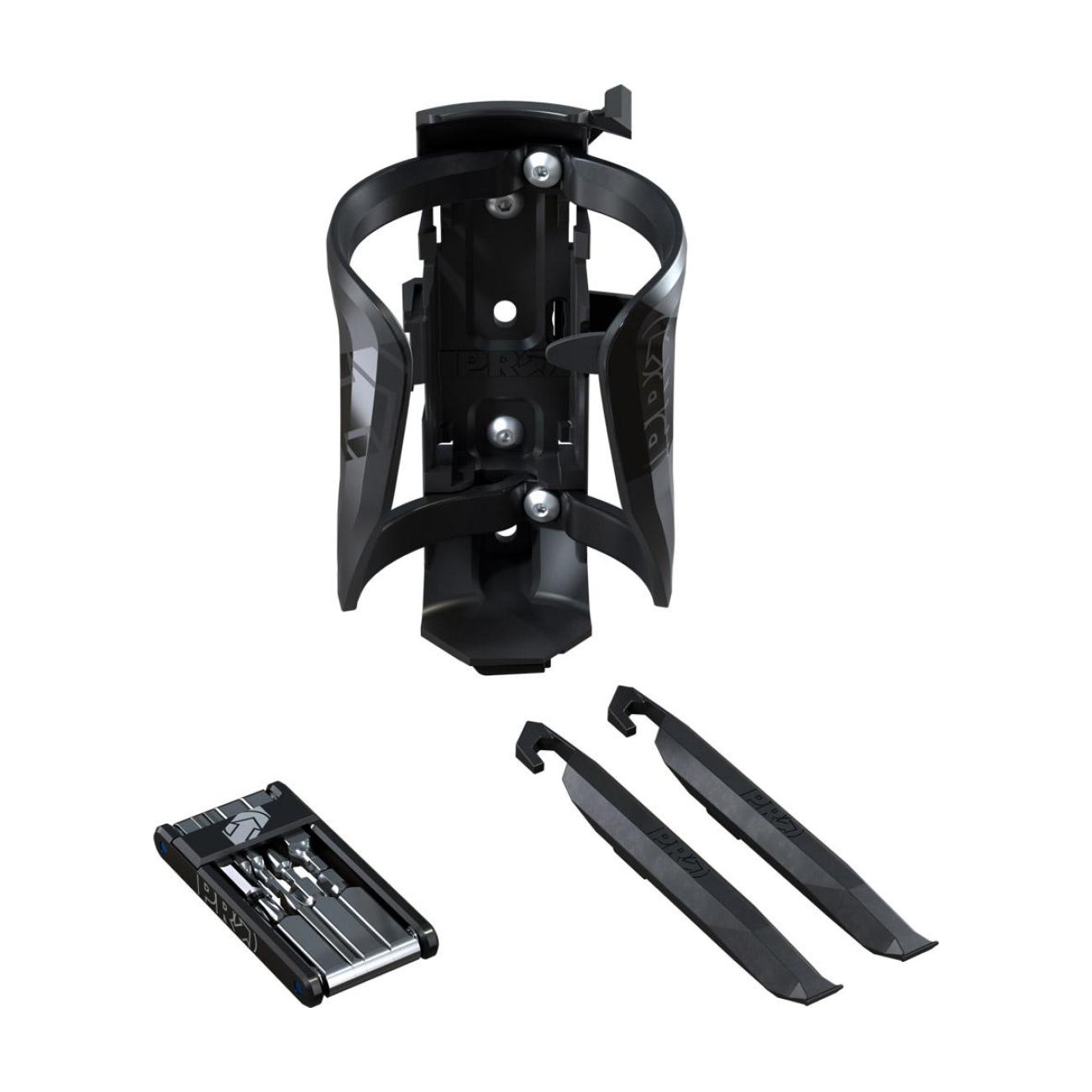 PRO Cyklistický košík na fľašu - SET COMBIPACK BC SMART MINI TOOL - čierna