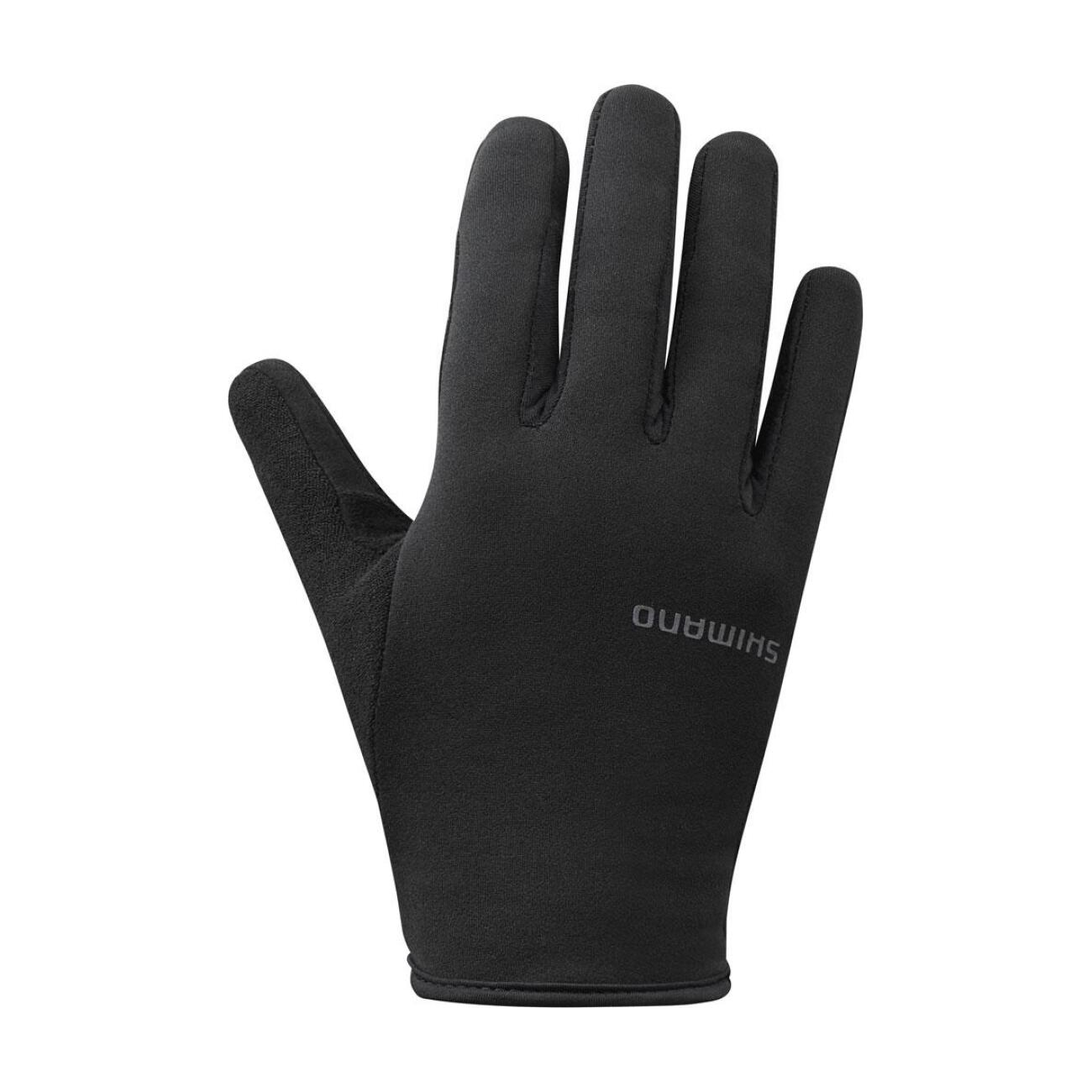 SHIMANO Cyklistické rukavice dlhoprsté - LIGHT THERMAL - čierna