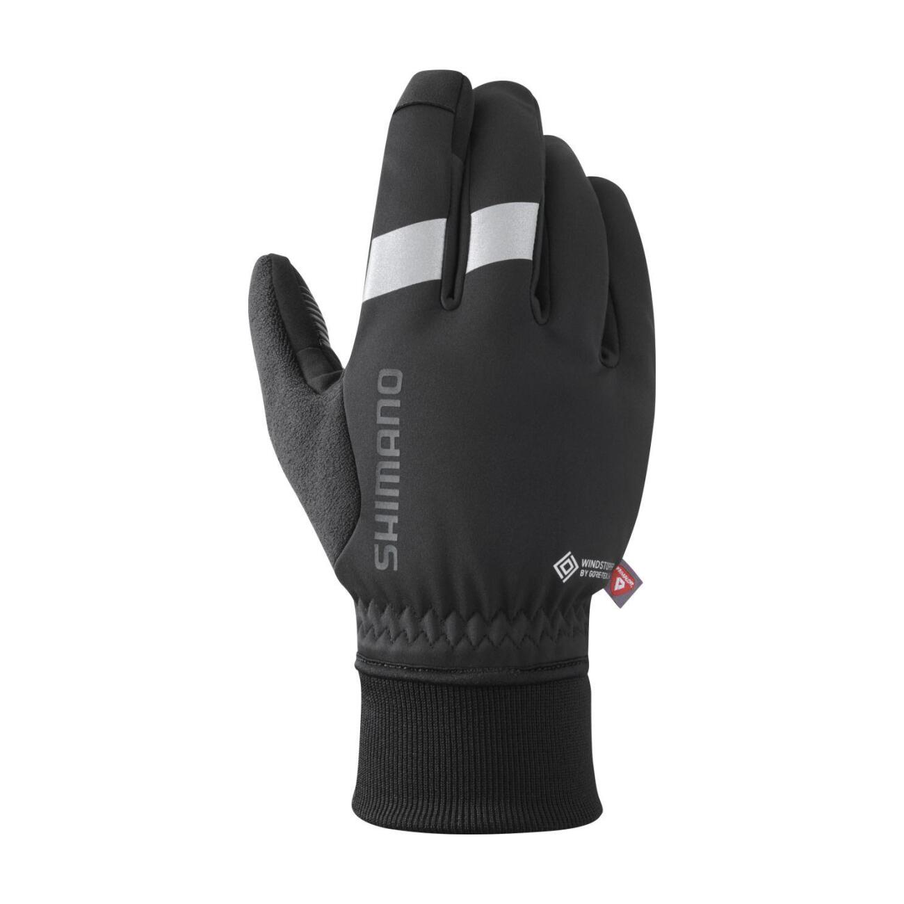 SHIMANO Cyklistické rukavice dlhoprsté - WINDSTOPPER PRIMALOFT - čierna