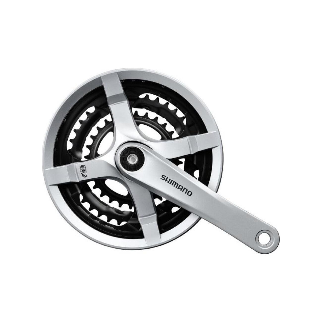 SHIMANO kľuky s prevodníkom - TOURNEY TY501 170mm 48/38/28 - strieborná
