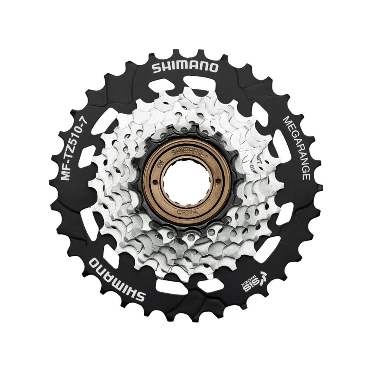 SHIMANO viackoliečko - TZ510 7 MEGA RANGE - strieborná/čierna