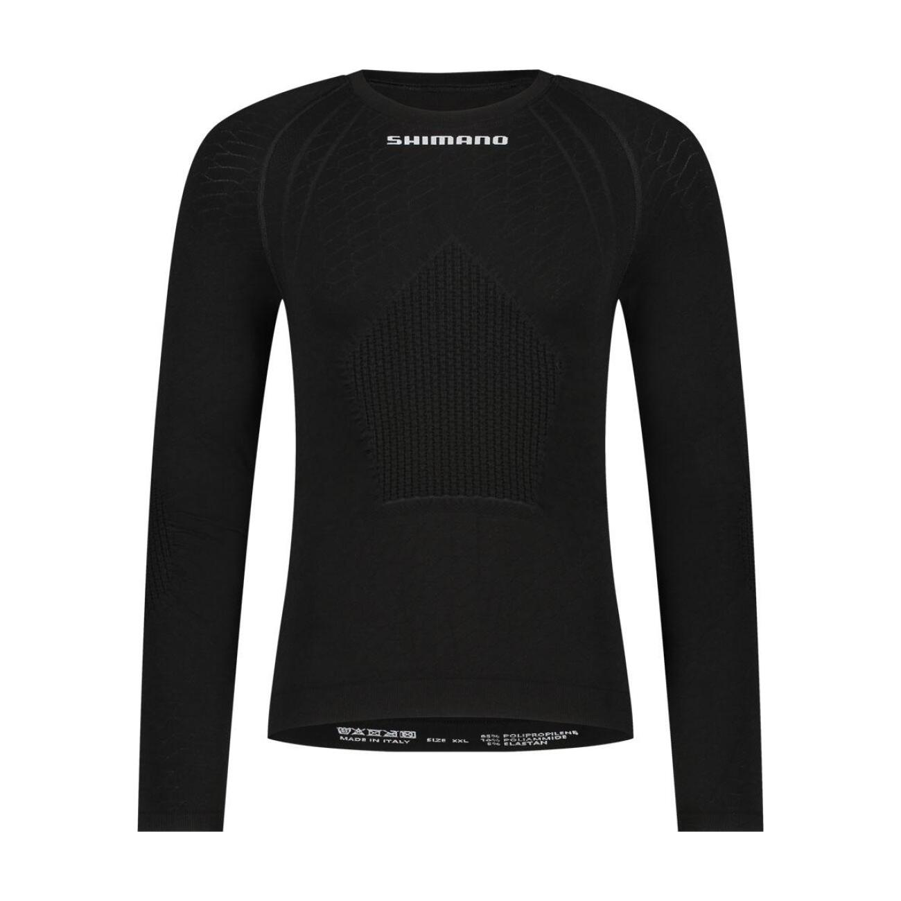 SHIMANO Cyklistické tričko s dlhým rukávom - VERTEX LONG - čierna L-XL