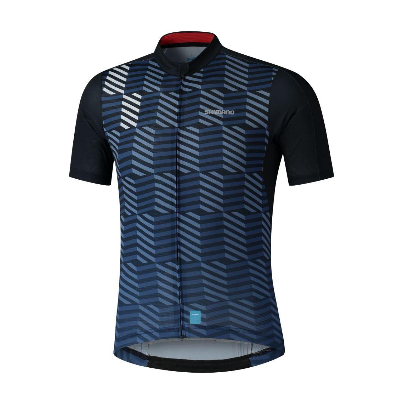 SHIMANO Cyklistický dres s krátkym rukávom - AEROLITE - modrá