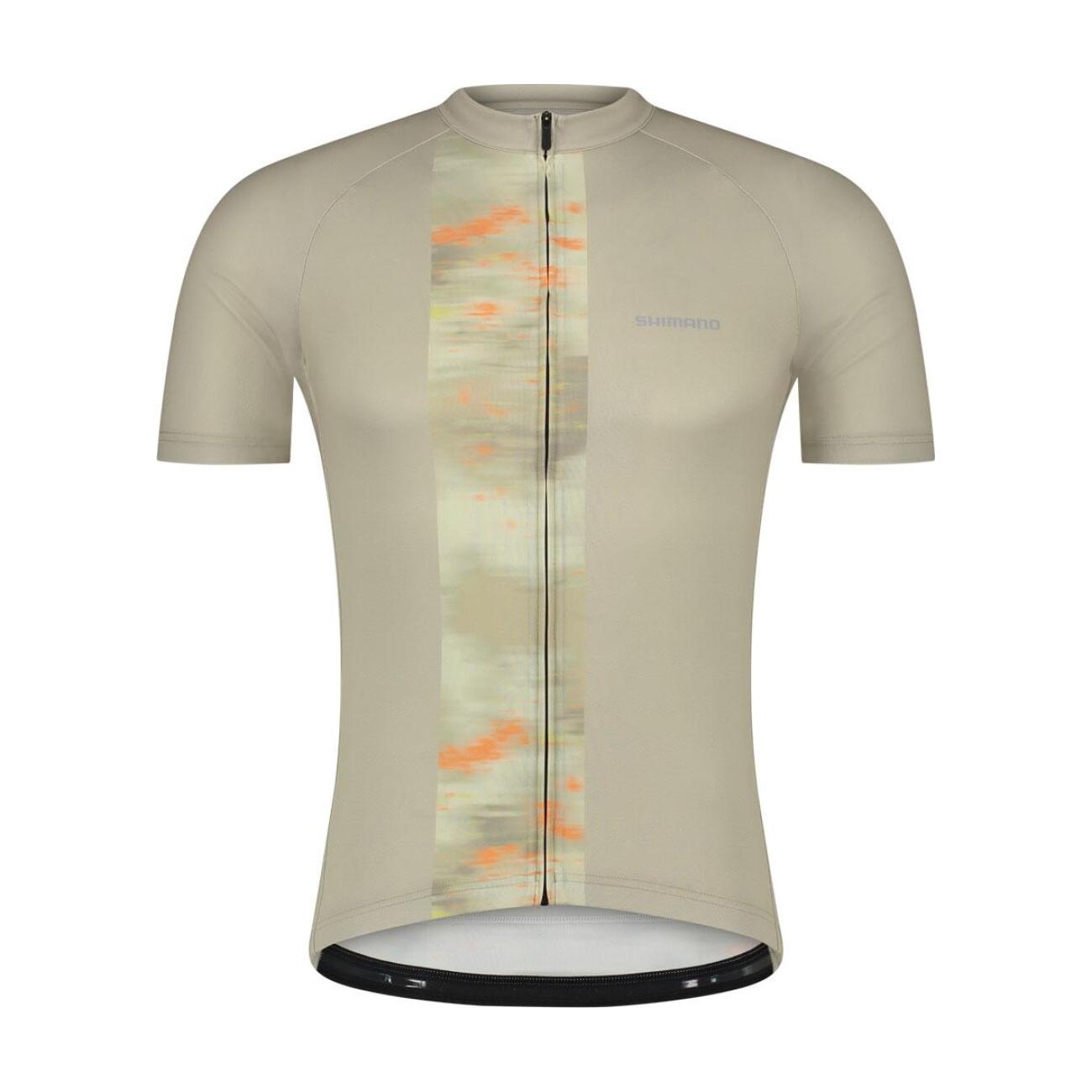 SHIMANO Cyklistický dres s krátkym rukávom - LOGO 2 - béžová M