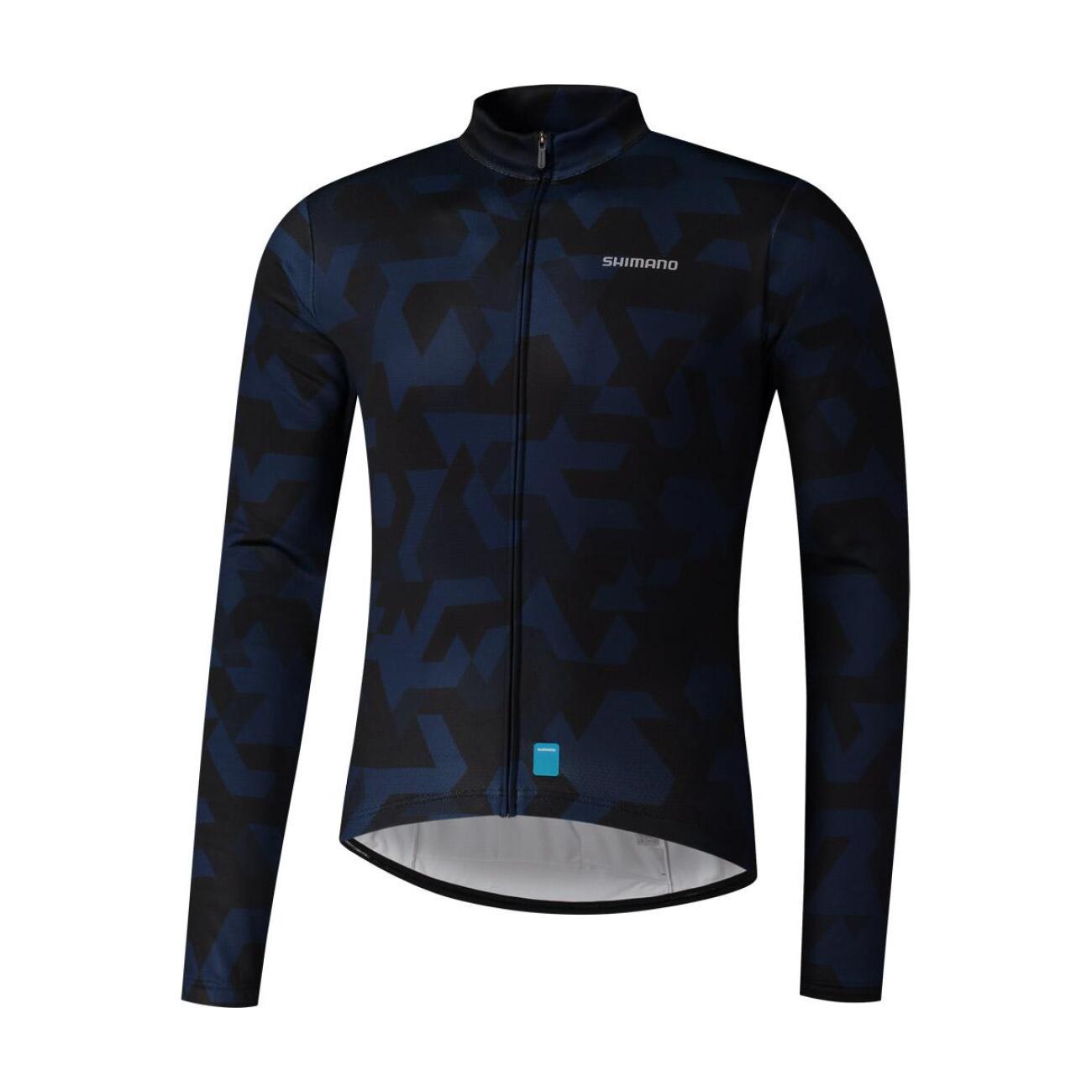 SHIMANO Cyklistický dres s dlhým rukávom letný - VERTEX TEAM LONG - čierna M
