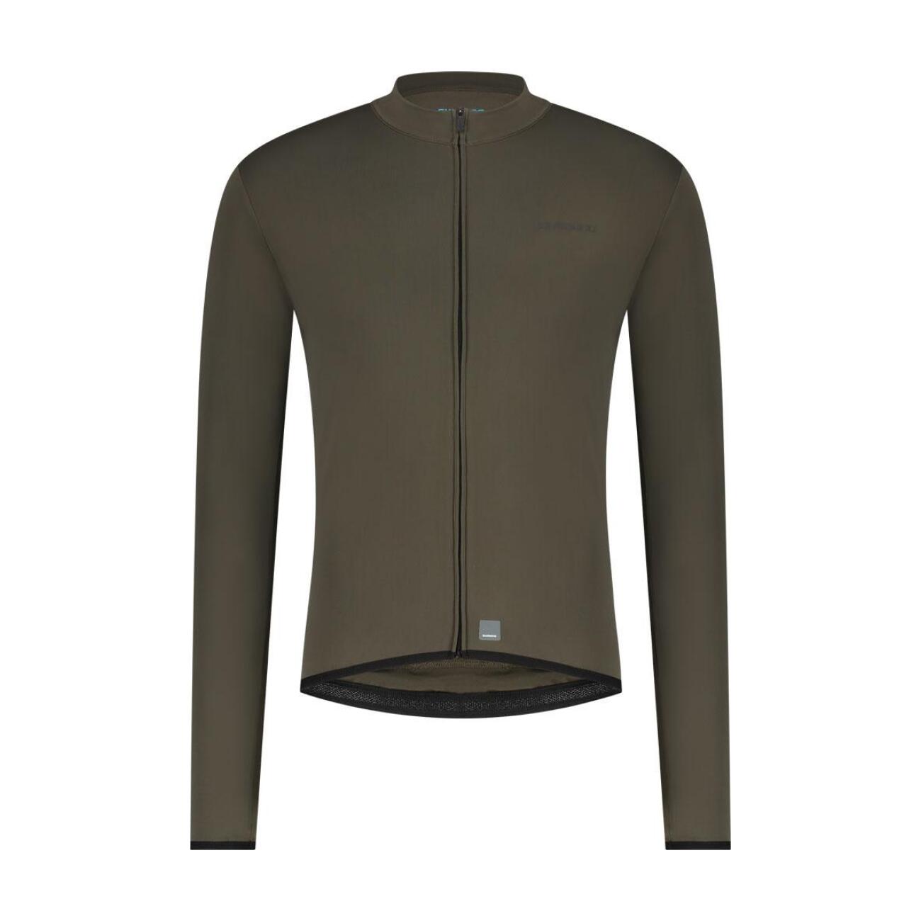 SHIMANO Cyklistický dres s dlhým rukávom letný - VERTEX THERMAL LONG - zelená M