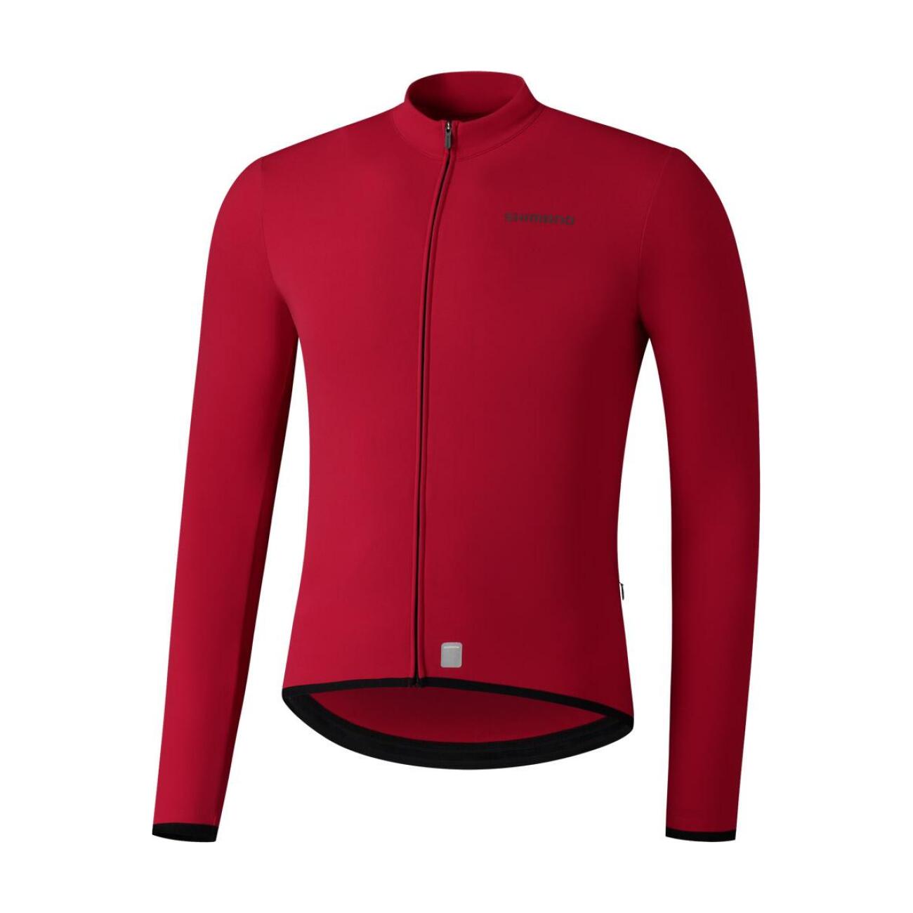 SHIMANO Cyklistický dres s dlhým rukávom letný - VERTEX THERMAL LONG - červená M