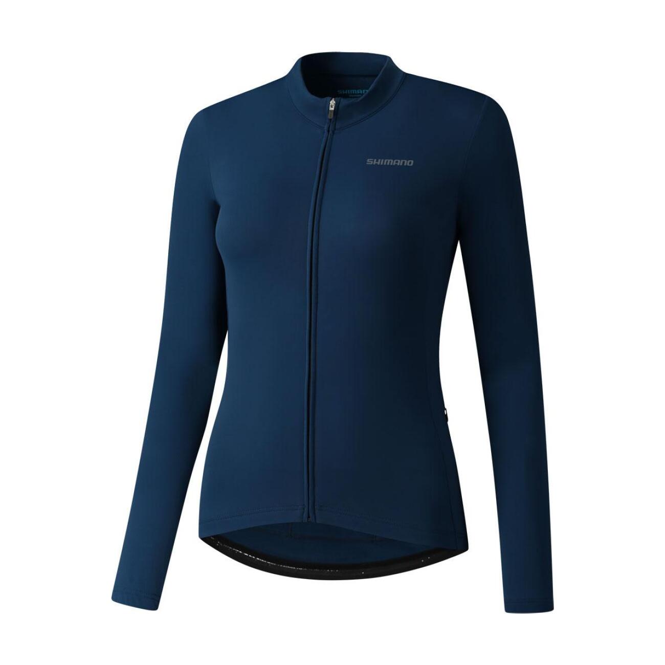 SHIMANO Cyklistický dres s dlhým rukávom zimný - KAEDE THERMAL LONG - modrá L