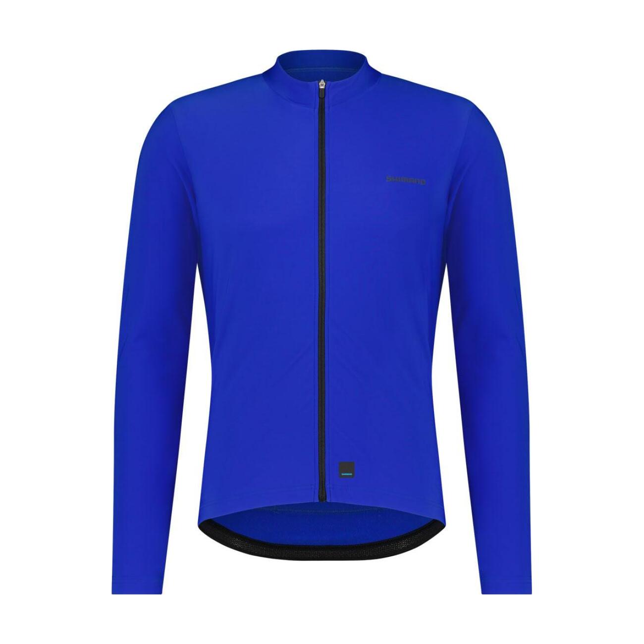 SHIMANO Cyklistický dres s dlhým rukávom letný - ELEMENT LONG - modrá L