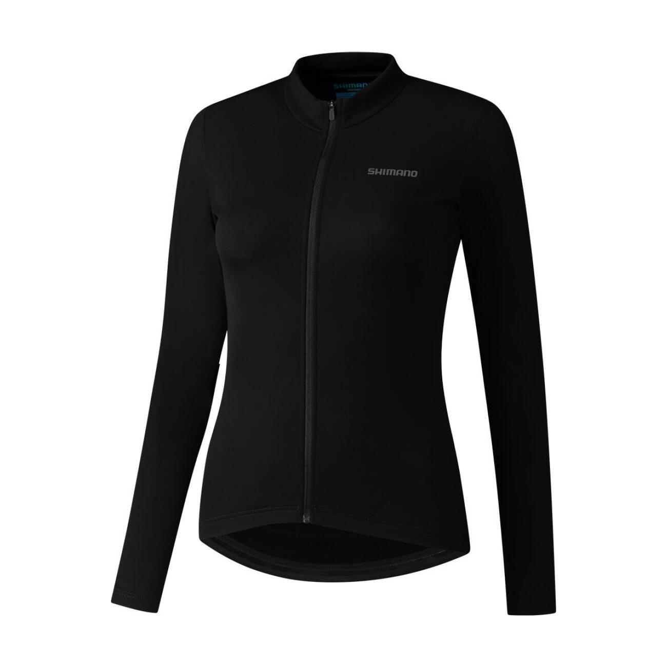 SHIMANO Cyklistický dres s dlhým rukávom zimný - ELEMENT LONG - čierna