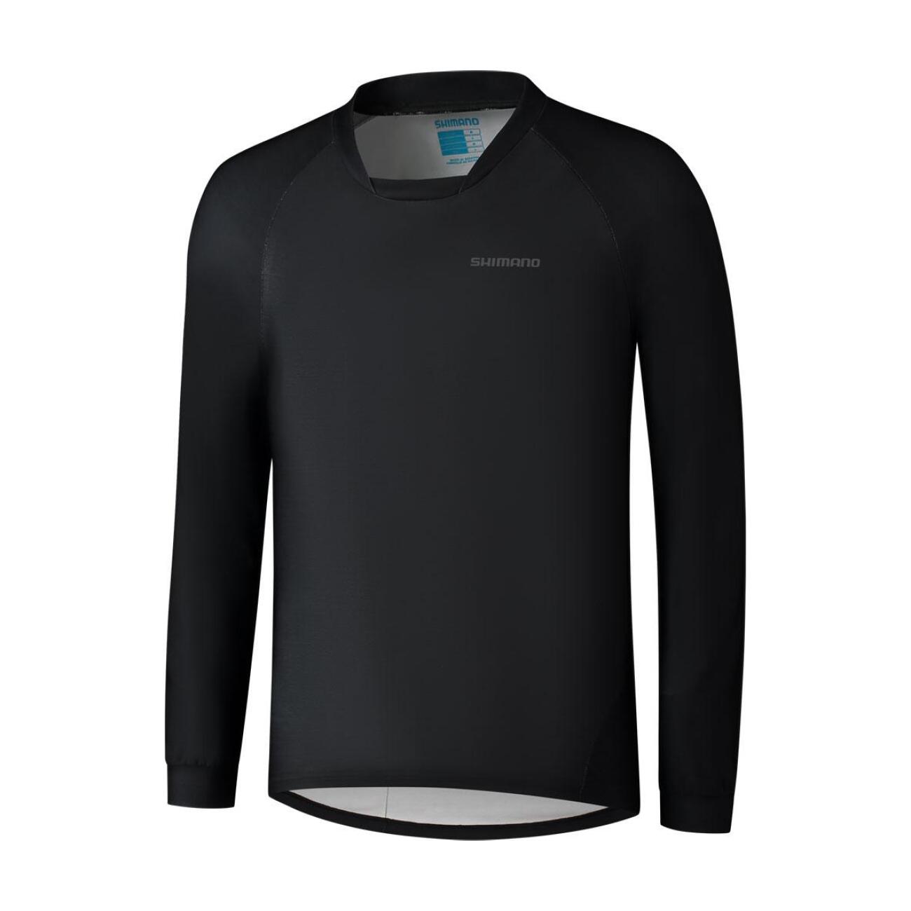 SHIMANO Cyklistický dres s dlhým rukávom letný - MYOKO LONG WARM - čierna XL