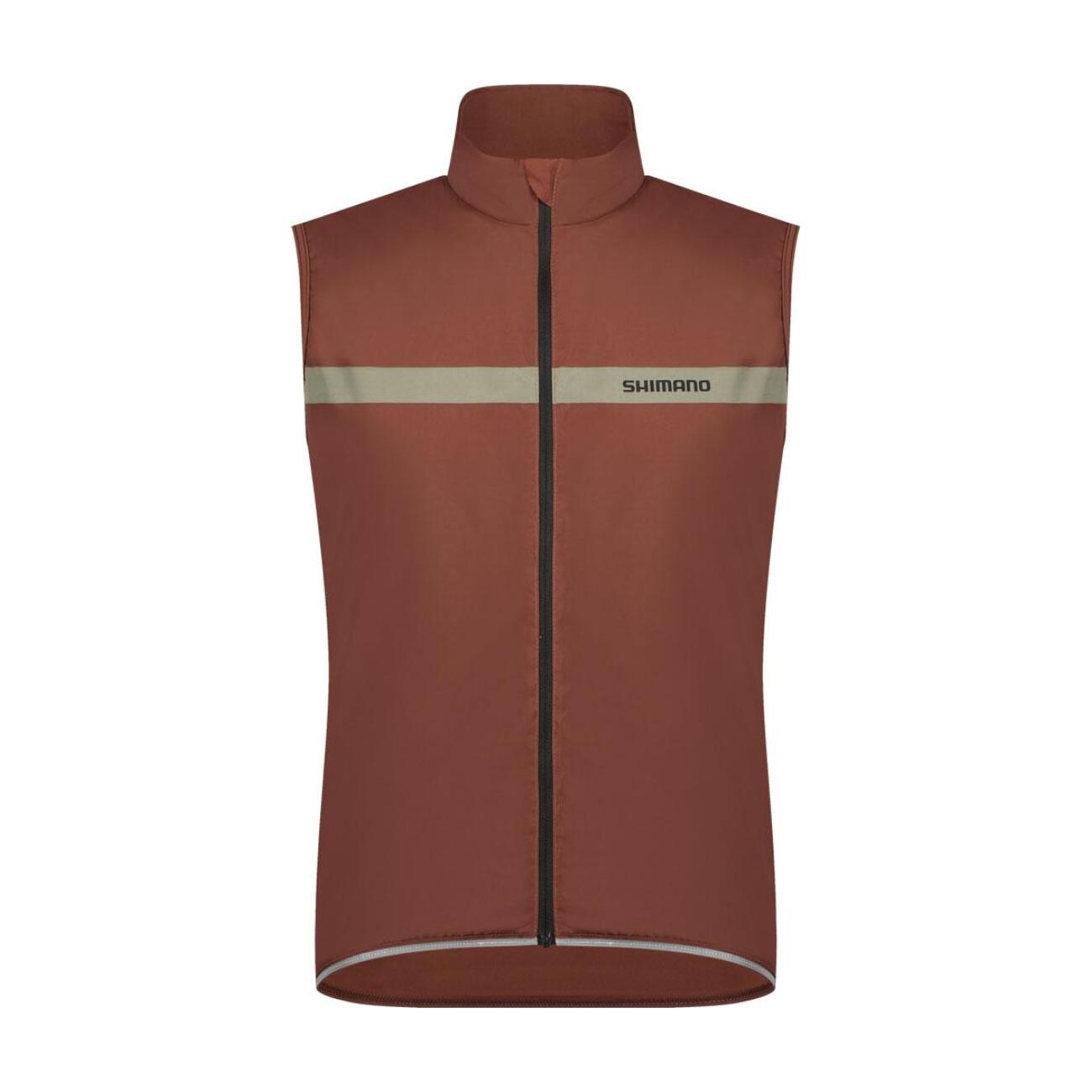 SHIMANO Cyklistická vesta - EVOLVE WIND INSULATED - hnedá