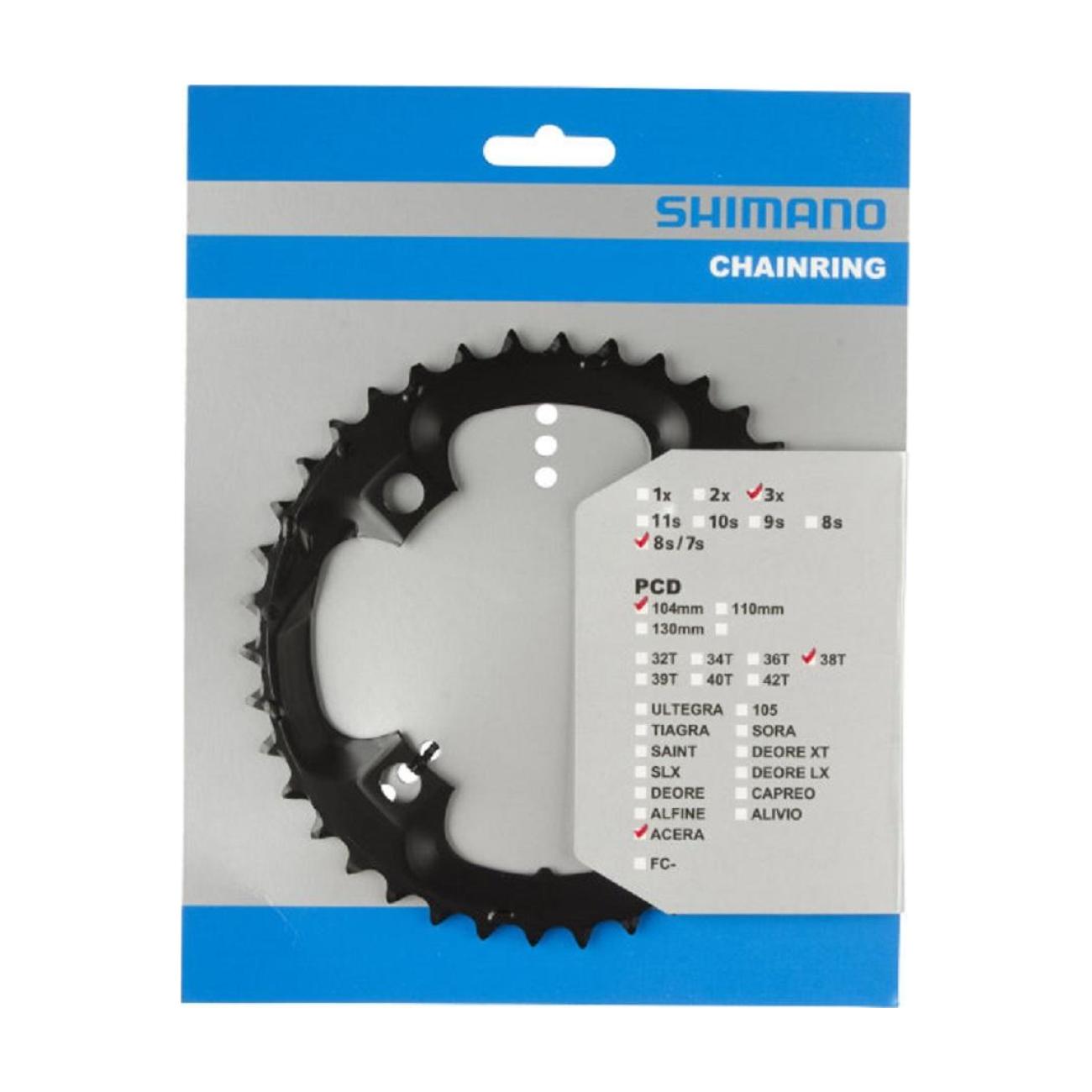 E-shop SHIMANO prevodník - CHAINRING M361 38 - čierna