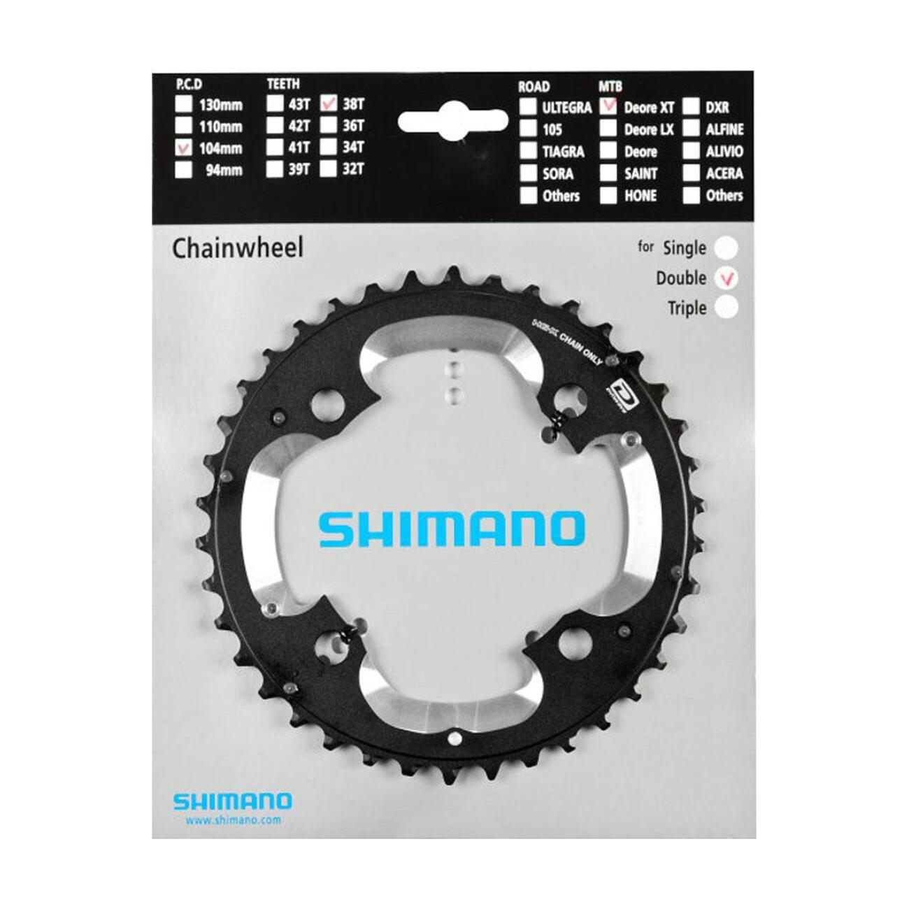 SHIMANO prevodník - DEORE XT M785 38 - čierna