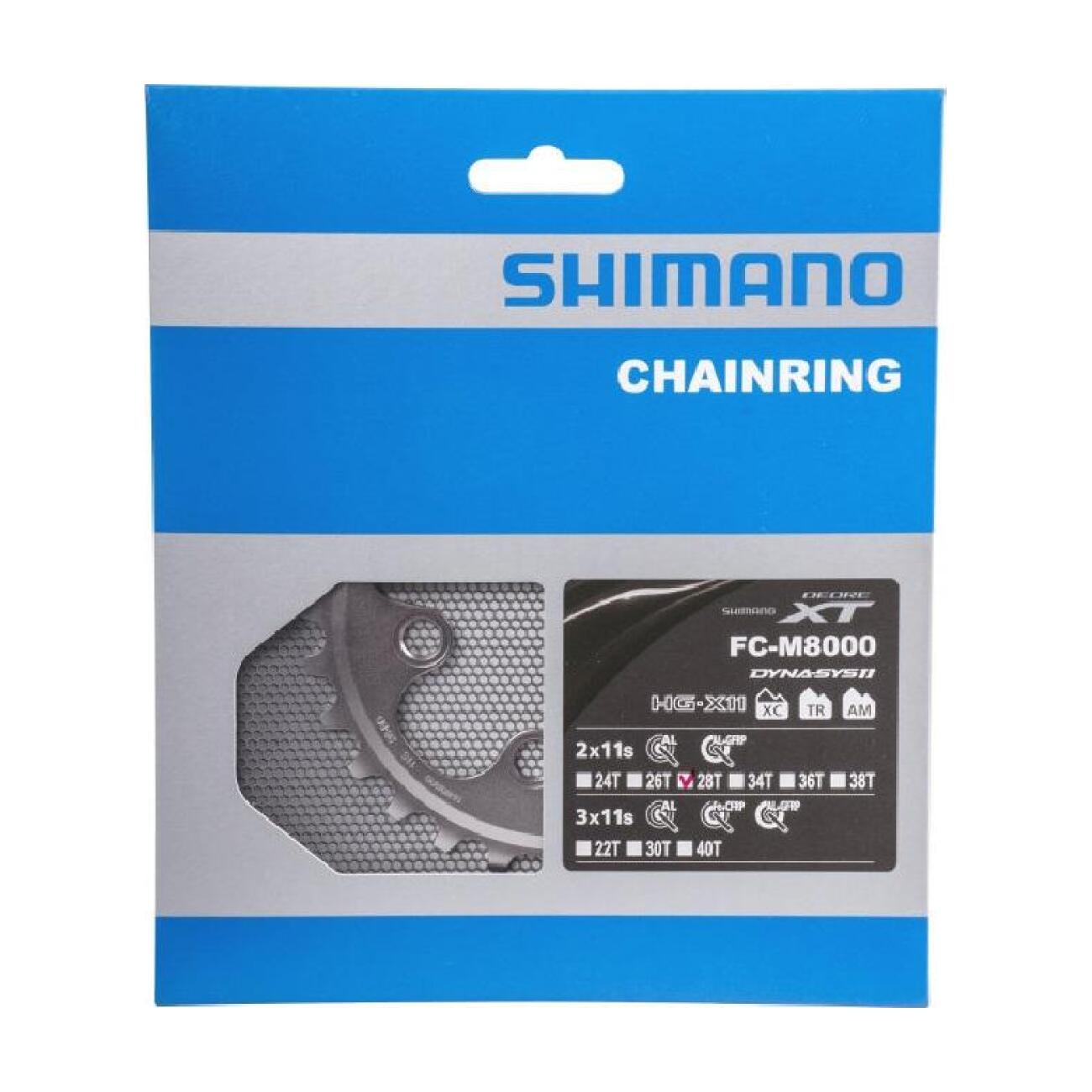 SHIMANO prevodník - DEORE XT M8000 28 - čierna