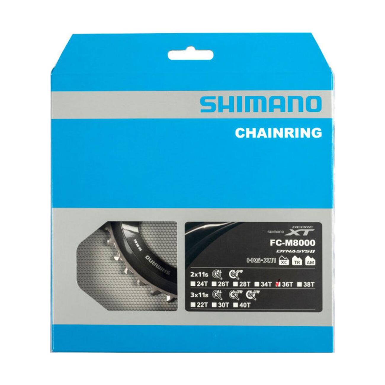 SHIMANO prevodník - DEORE XT M8000 36 - čierna