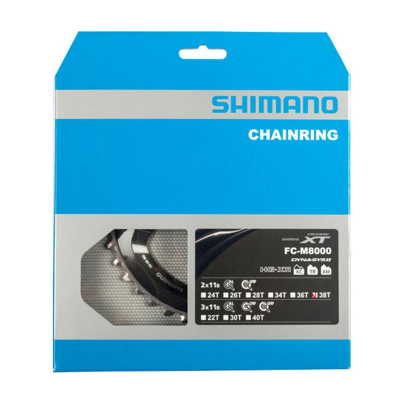SHIMANO prevodník - DEORE XT M8000 38 - čierna