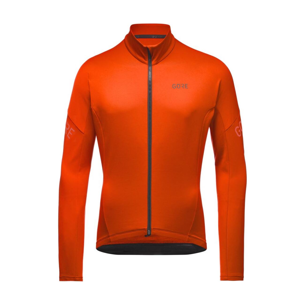 GORE Cyklistický dres s dlhým rukávom zimný - C3 THERMO - oranžová