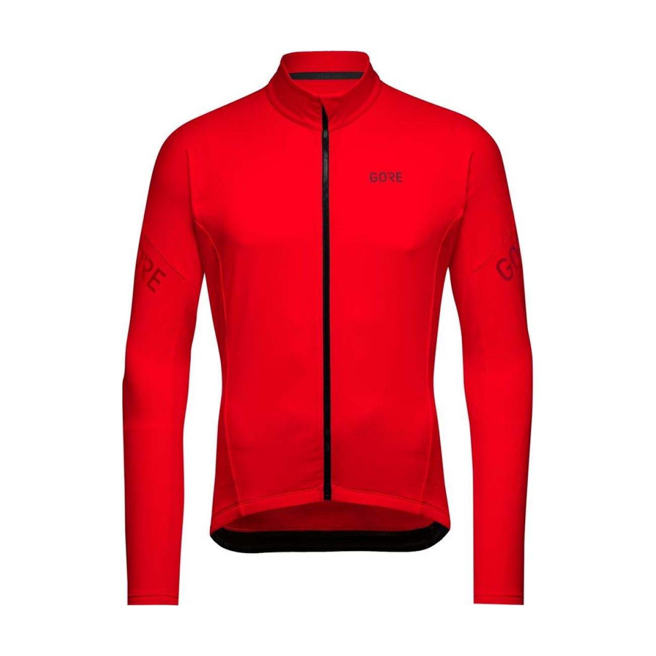 GORE Cyklistický dres s dlhým rukávom zimný - C3 THERMO - červená 3XL