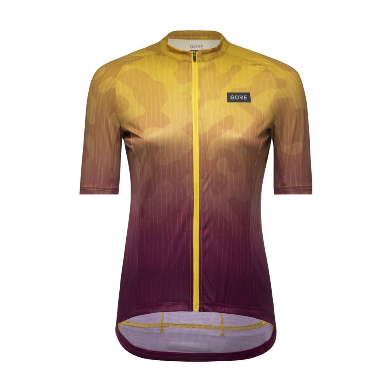 GORE Cyklistický dres s krátkym rukávom - RAIN CAMO WMN - žltá/fialová
