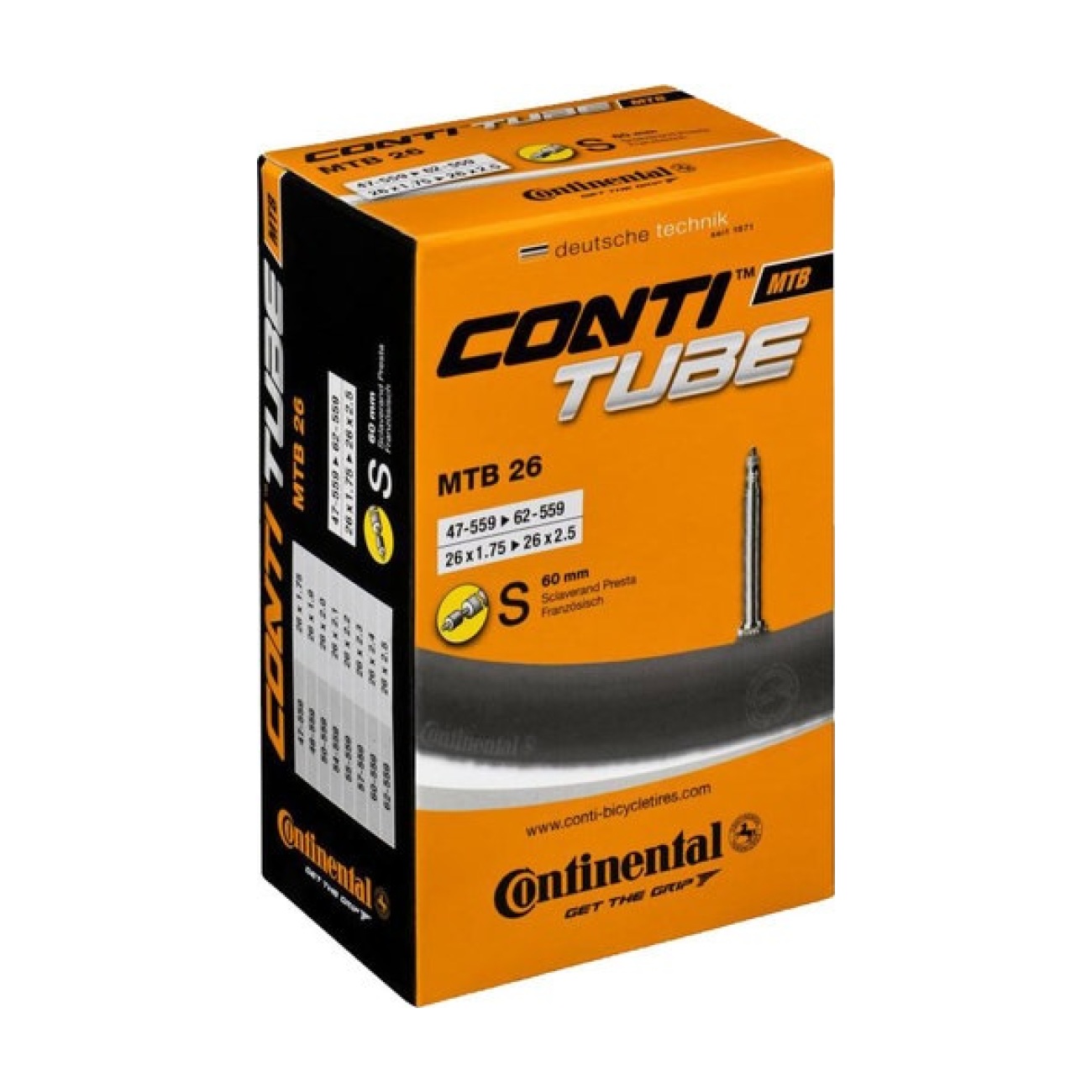 E-shop CONTINENTAL duša - MTB 26 - 60mm - čierna