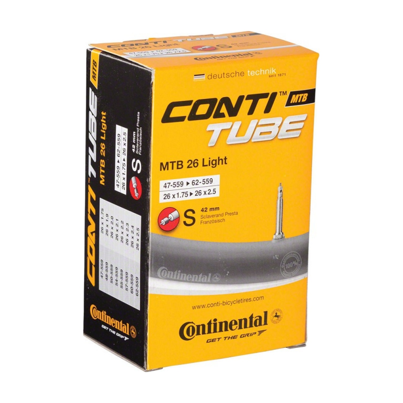 E-shop CONTINENTAL duša - MTB LIGHT 26 FV - čierna