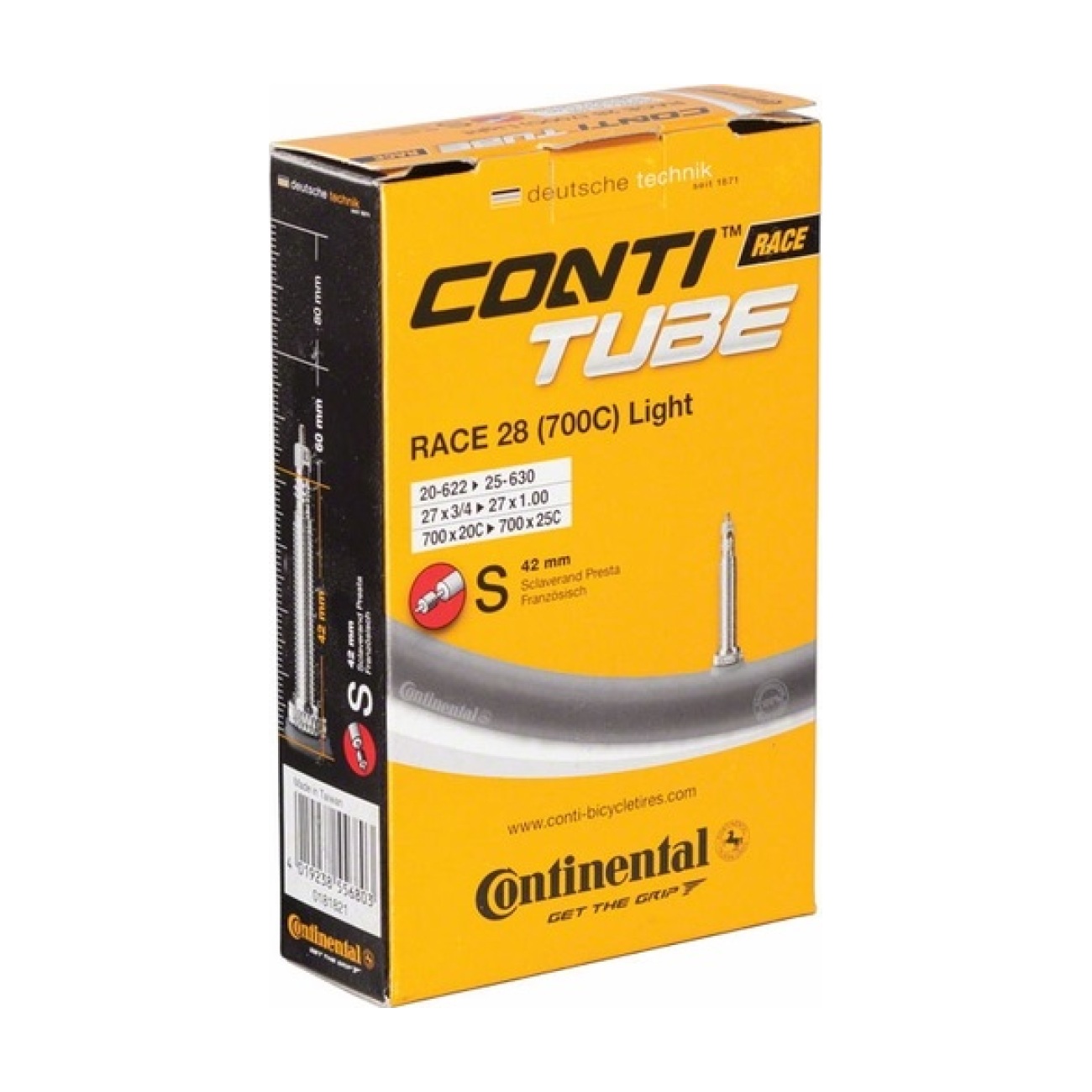 E-shop CONTINENTAL duša - RACE LIGHT 28 - 42mm - čierna