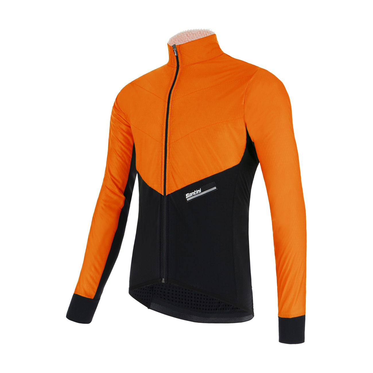 E-shop SANTINI Cyklistická zateplená bunda - REDUX VIGOR - oranžová/čierna