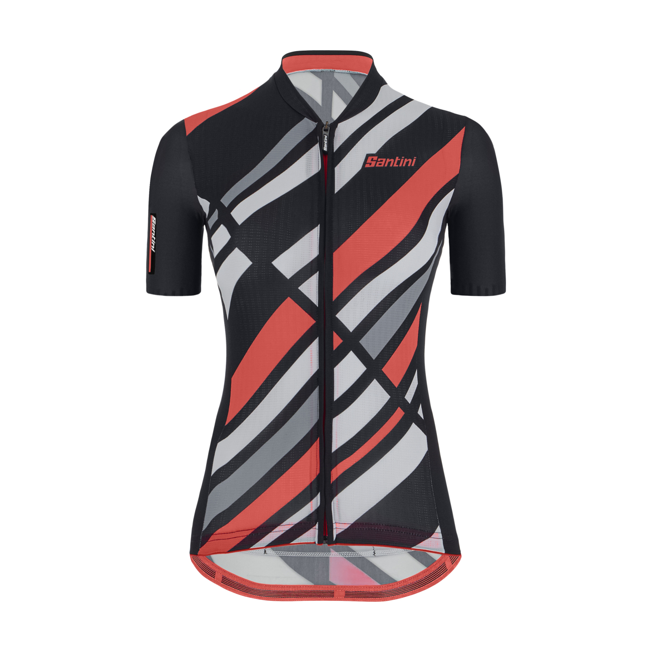 SANTINI Cyklistický dres s krátkym rukávom - SLEEK RAGGIO LADY - čierna/ružová