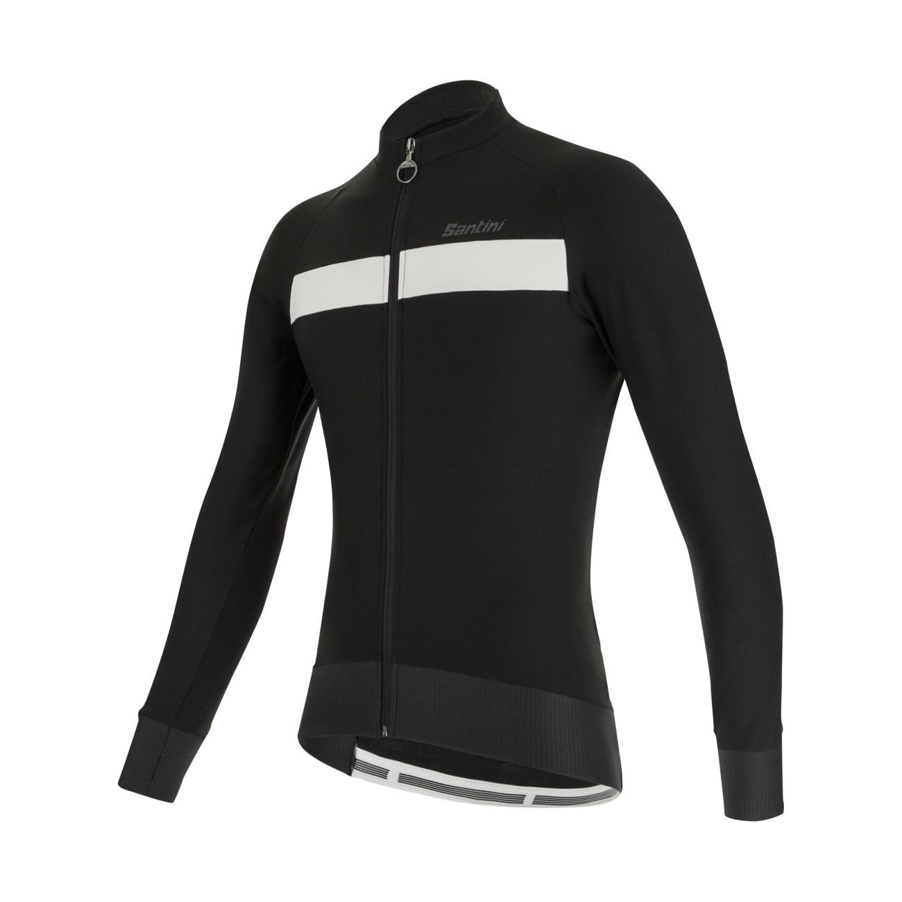 
                SANTINI Cyklistický dres s dlhým rukávom zimný - ADAPT WOOL - biela/čierna XS
            