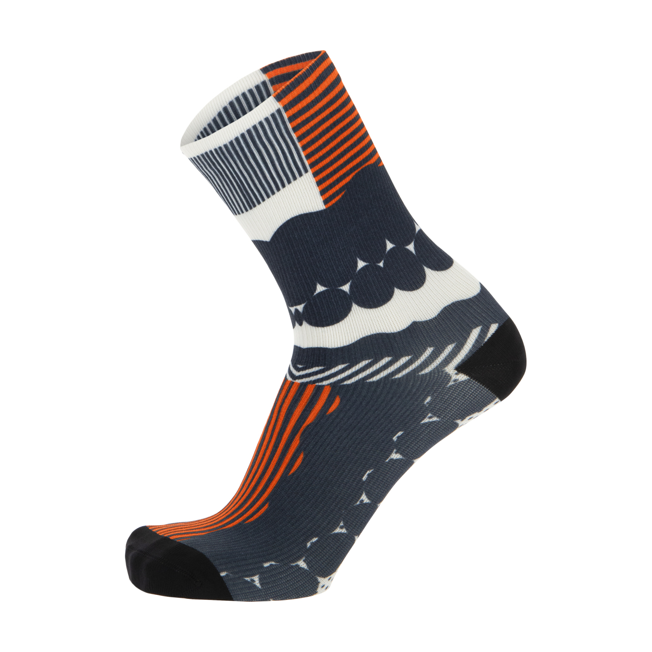 
                SANTINI Cyklistické ponožky klasické - OPTIC - biela/oranžová/šedá XL
            