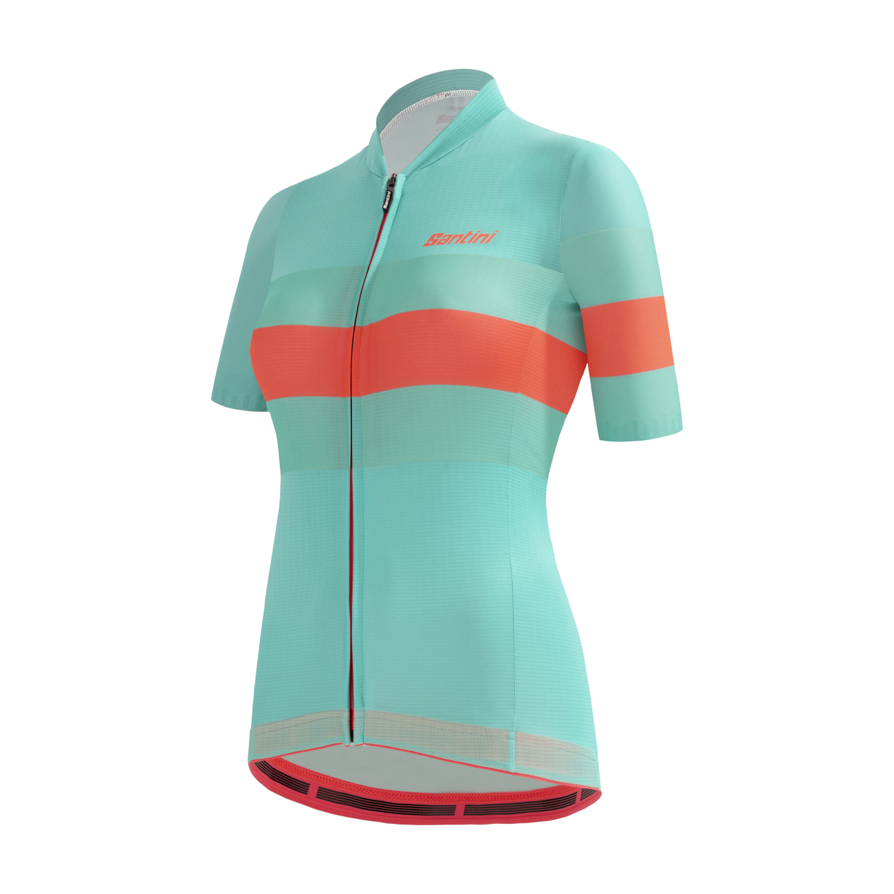
                SANTINI Cyklistický dres s krátkym rukávom - ECOSLEEK BENGAL LADY - oranžová/svetlo modrá
            
