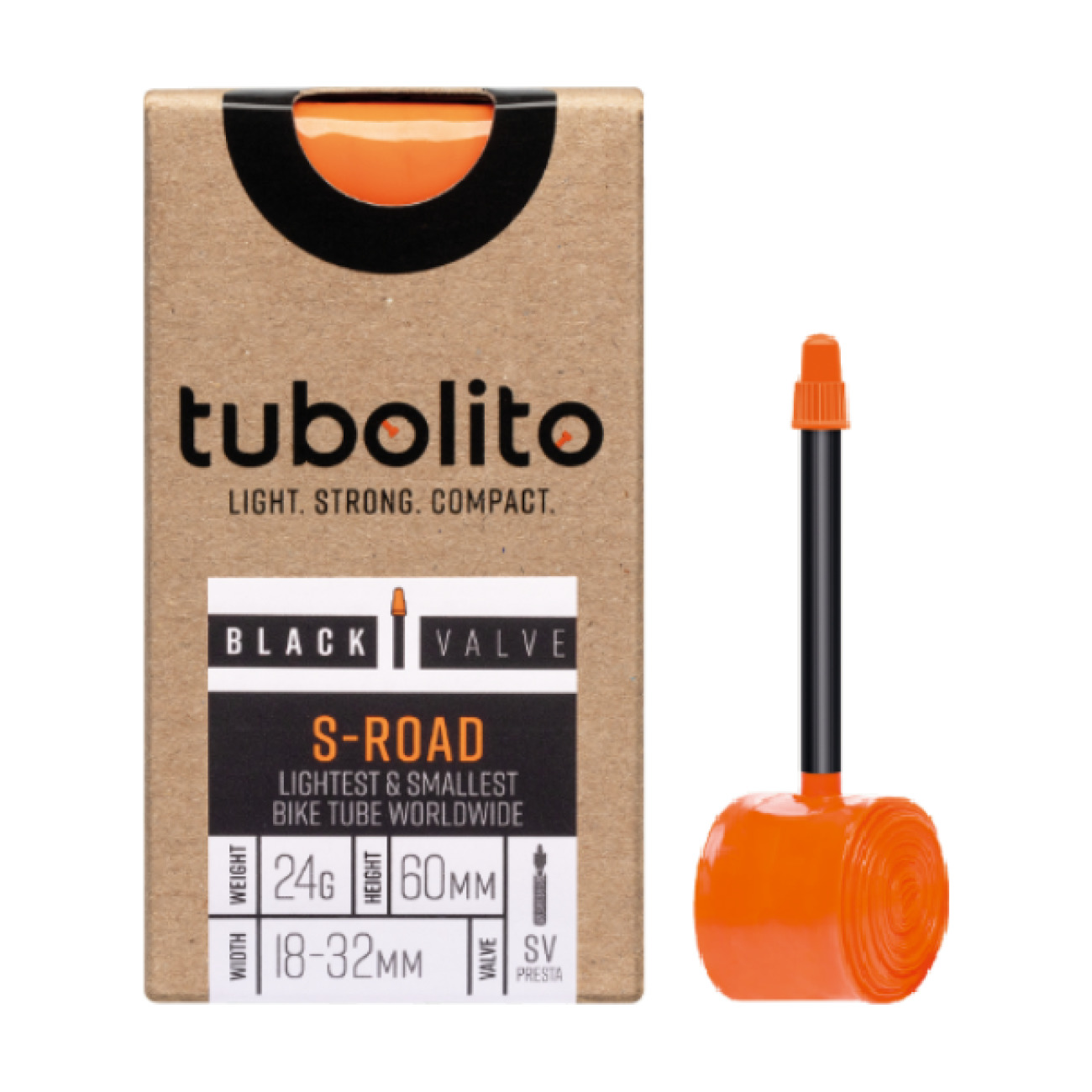 E-shop TUBOLITO duša - S-TUBO ROAD 700x18/28C BLACK - SV80 - oranžová