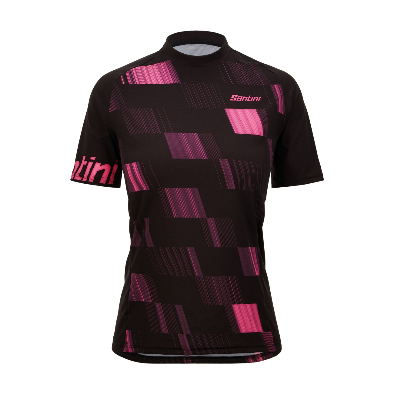 
                SANTINI Cyklistický dres s krátkym rukávom - FIBRA MTB - čierna/ružová
            