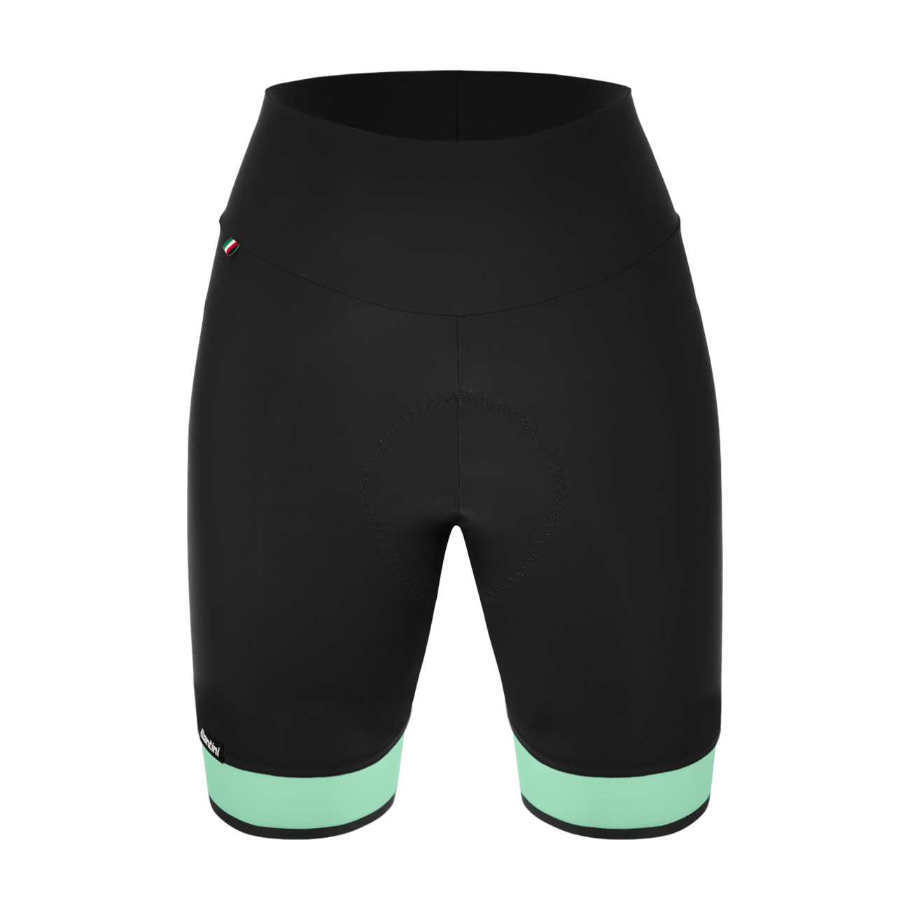 
                SANTINI Cyklistické nohavice krátke bez trakov - GIADA PURE - zelená/čierna XL
            