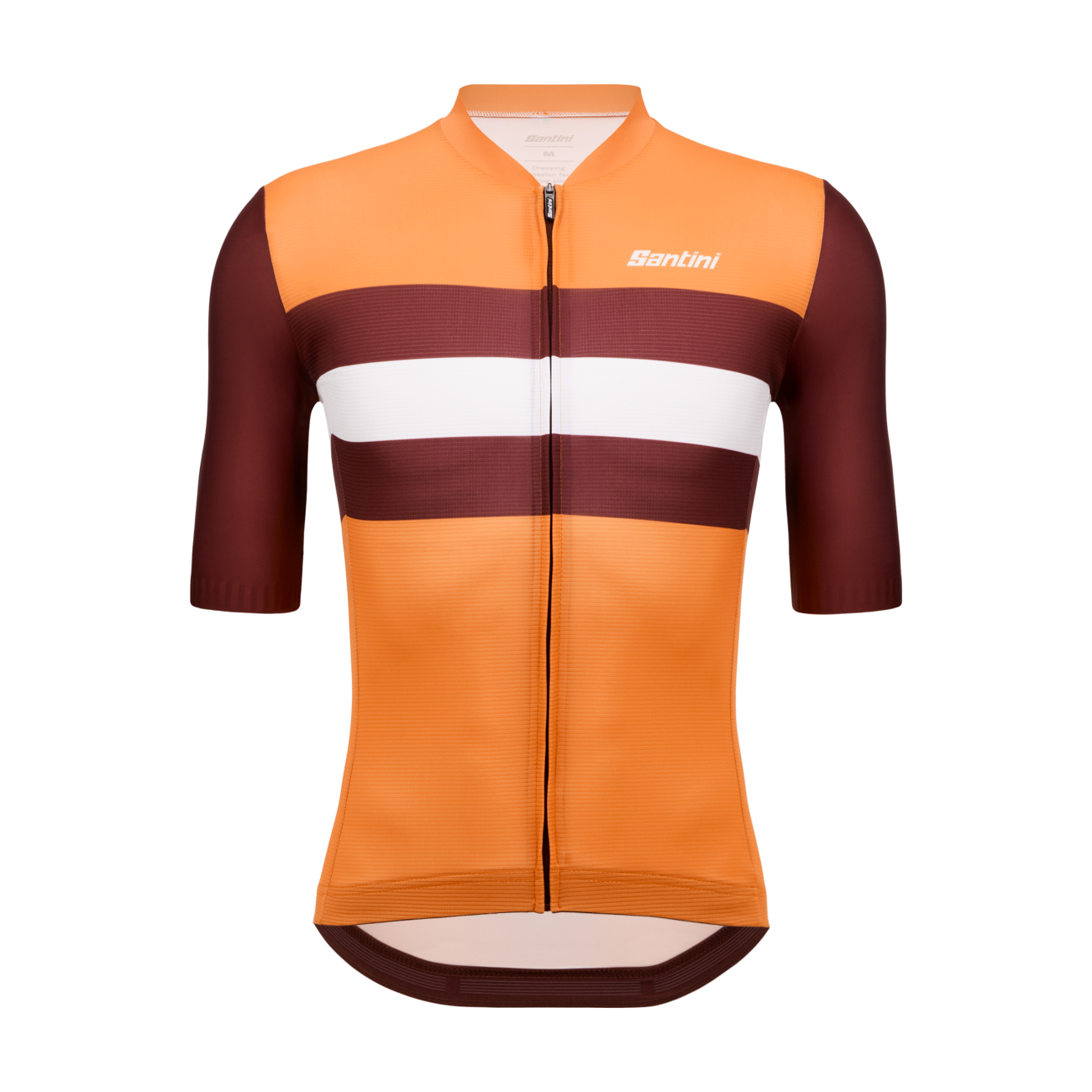 SANTINI Cyklistický dres s krátkym rukávom - ECO SLEEK NEW BENGAL - oranžová/bordová M