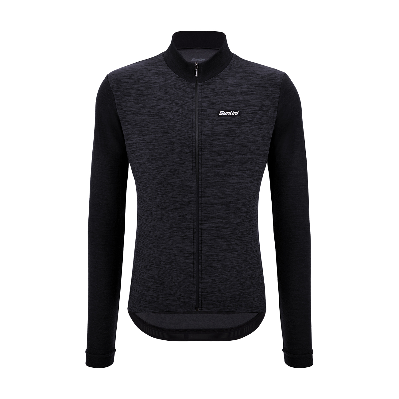 SANTINI Cyklistický dres s dlhým rukávom zimný - PURE - čierna
