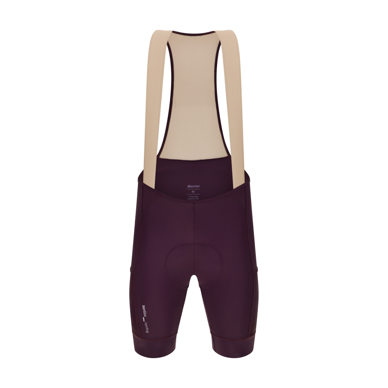 SANTINI Cyklistické nohavice krátke s trakmi - CARGO - bordová