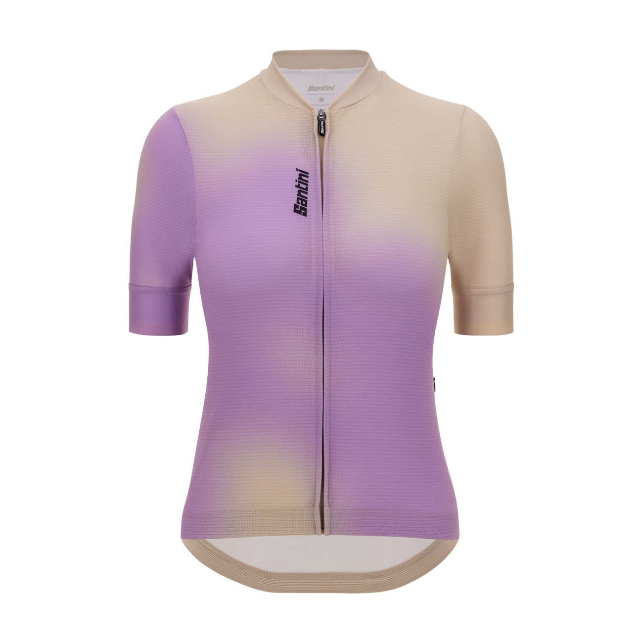 SANTINI Cyklistický dres s krátkym rukávom - SPOT - béžová/fialová