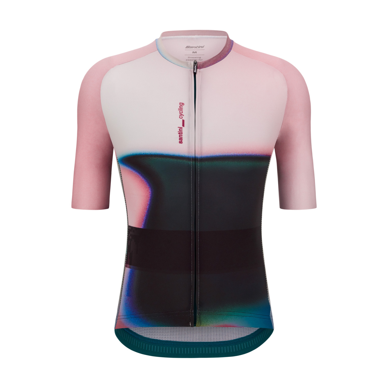 SANTINI Cyklistický dres s krátkym rukávom - LUCE - čierna/ružová S
