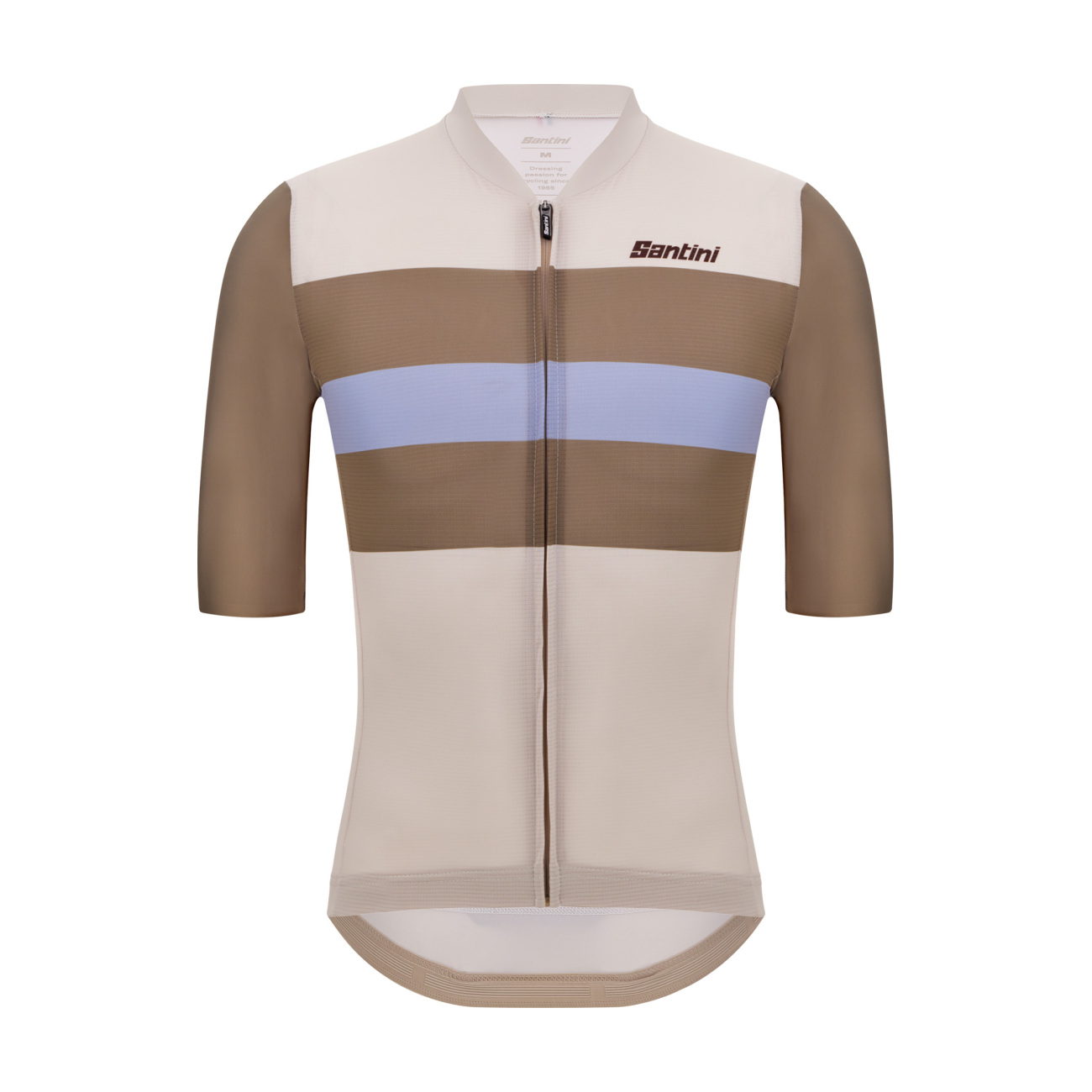 SANTINI Cyklistický dres s krátkym rukávom - BENGAL - béžová/hnedá/svetlo modrá