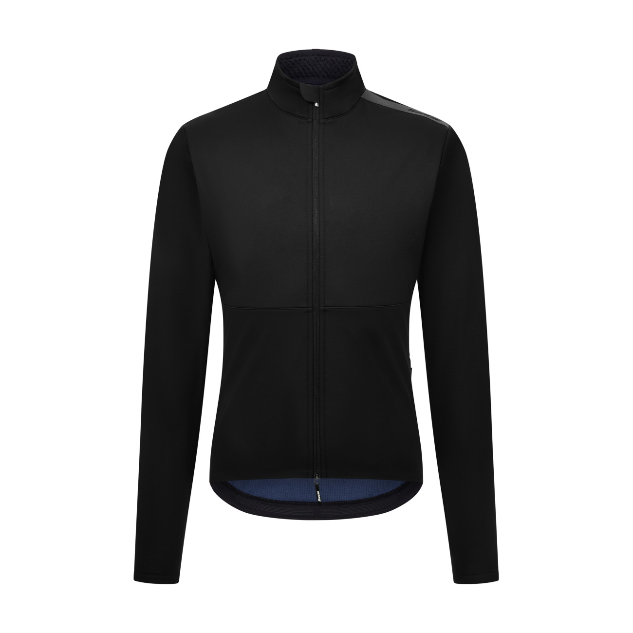 SANTINI Cyklistická zateplená bunda - WINDBLOCK - čierna
