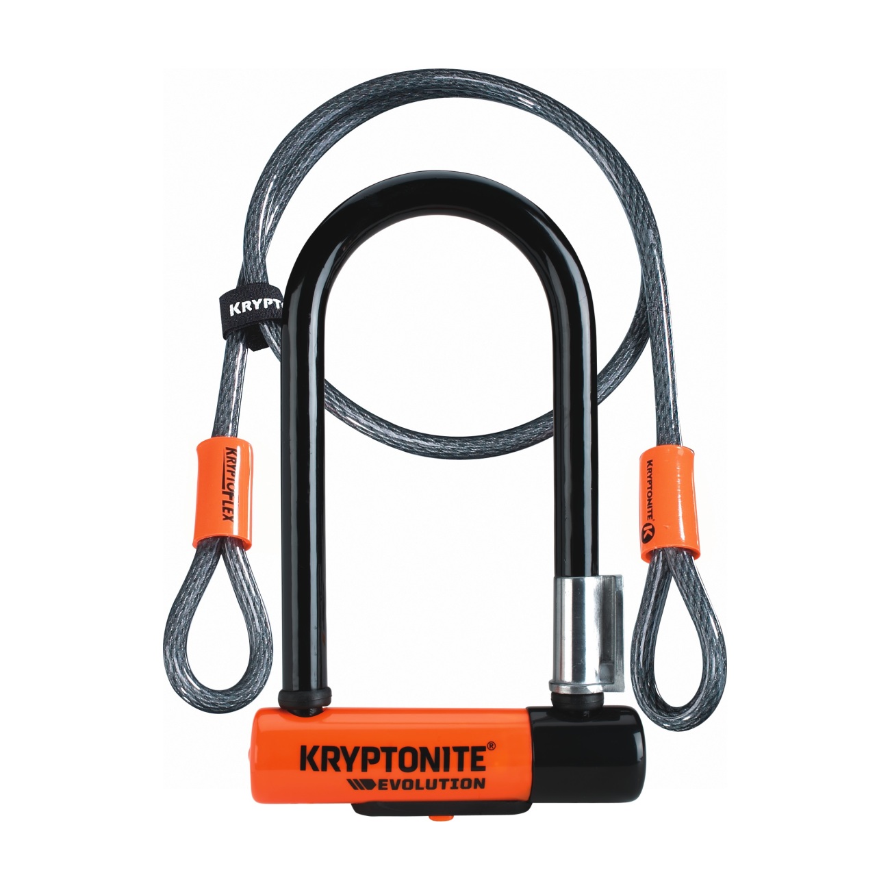 KRYPTONITE zámok na bicykel - U EVOLUTION MINI-7 - oranžová/čierna